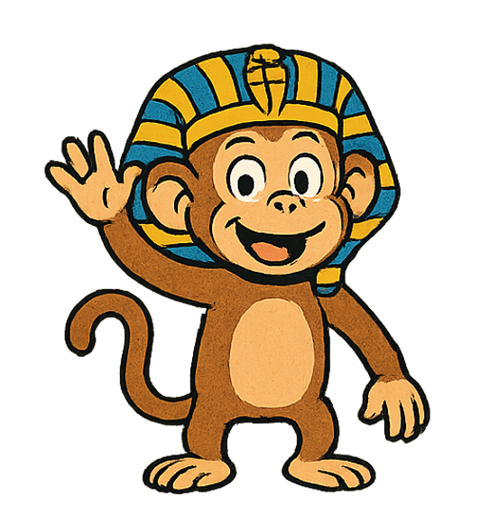 Scribbles the monkey mascot waving
